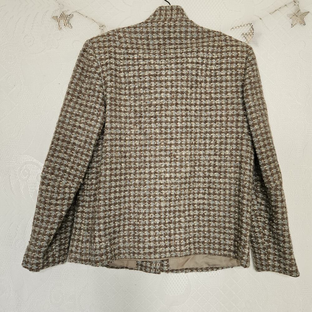 Forstmann XLarge Womens 100% Virgin Wool Houndstooth Tweed Blazer Jacket Classic - Picture 2 of 11